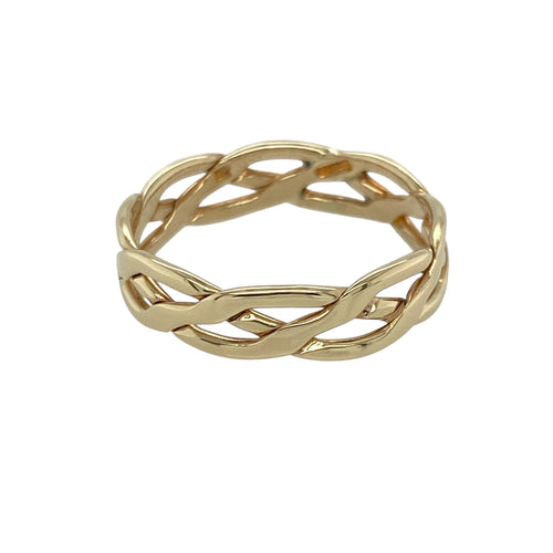 9ct Gold Plaited Celtic Band Ring