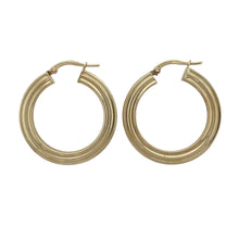 Load image into Gallery viewer, 9ct Gold Textured Hoop Creole Earrings
