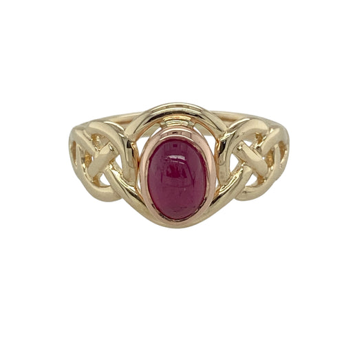 9ct Gold & Ruby Clogau Celtic Ring