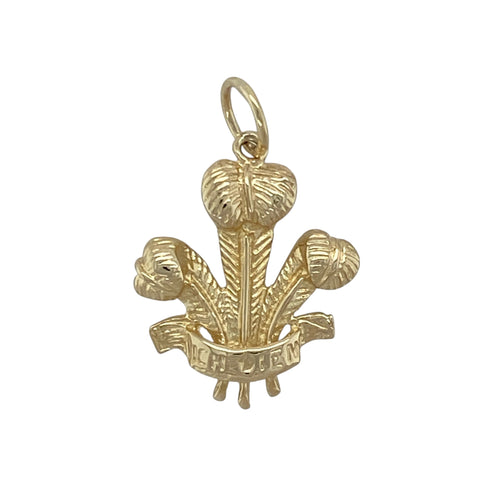 9ct Gold Welsh Three Feathers Pendant