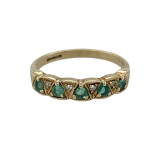 Load image into Gallery viewer, 9ct Gold Diamond &amp; Emerald Set Band Ring
