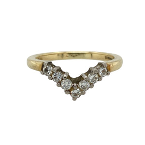 18ct Gold & Diamond Set Wishbone Ring