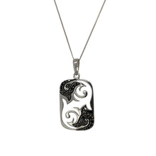 Load image into Gallery viewer, 9ct White Gold &amp; Diamond Set Cut Out Patterned Tag 18&quot; Necklace

