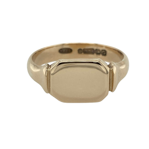 9ct Gold Plain Rectangle Signet Ring