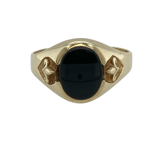 9ct Gold & Onyx Set Oval Signet Ring