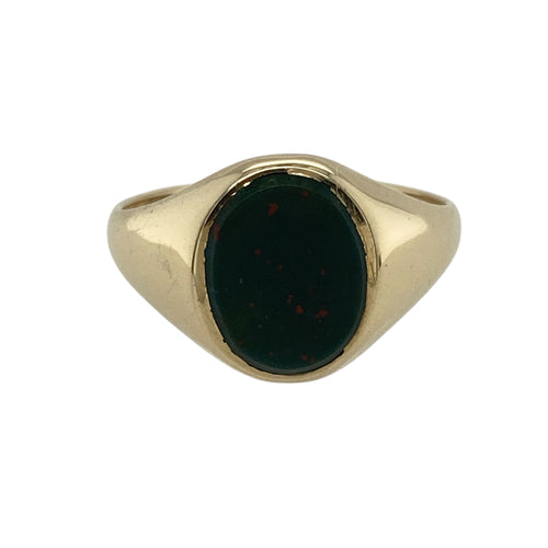 9ct Gold & Bloodstone Oval Signet Ring