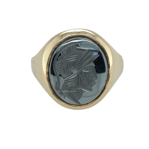 9ct Gold & Hematite Centurion Oval Signet Ring