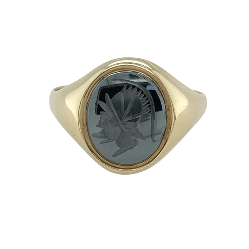 9ct Gold & Hematite Centurion Oval Signet Ring