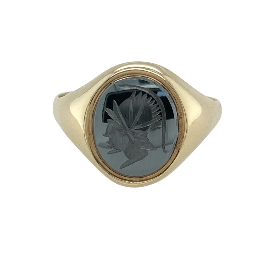 9ct Gold & Hematite Centurion Oval Signet Ring