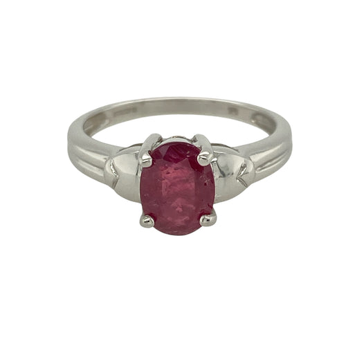 9ct White Gold & Ruby Set Ring