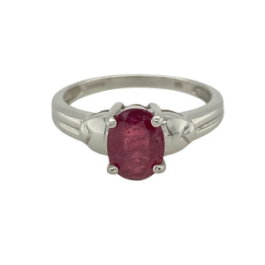 9ct White Gold & Ruby Set Ring