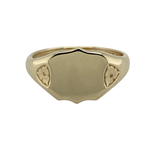 9ct Gold Plain Shield Signet Ring