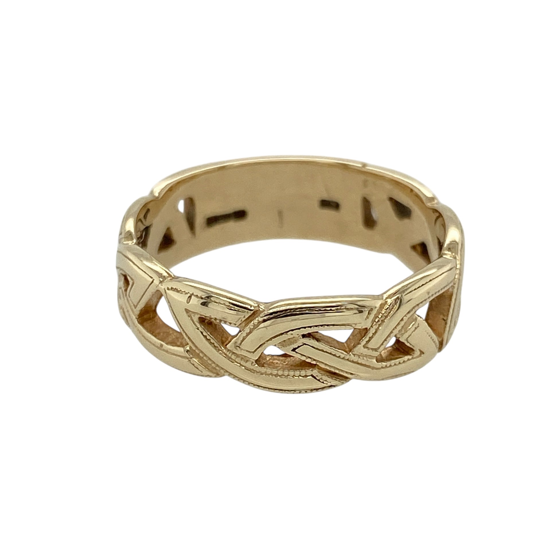 9ct Gold Celtic Open Weave Band Ring