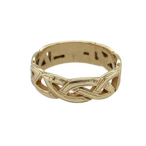 9ct Gold Celtic Open Weave Band Ring