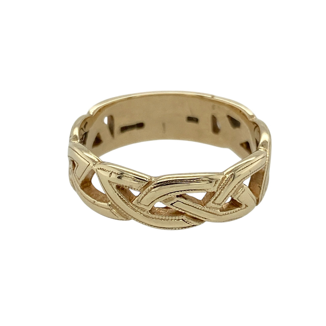 9ct Gold Celtic Open Weave Band Ring