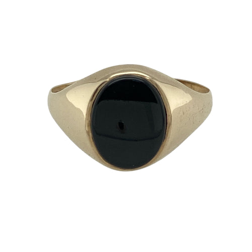 9ct Gold & Onyx Set Oval Signet Ring