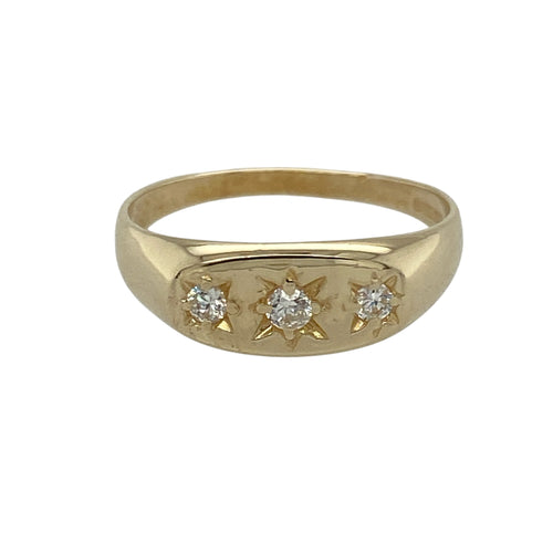 9ct Gold & Cubic Zirconia Set Signet Ring