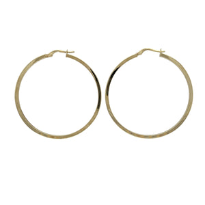 9ct Gold Plain Large Hoop Creole Earrings