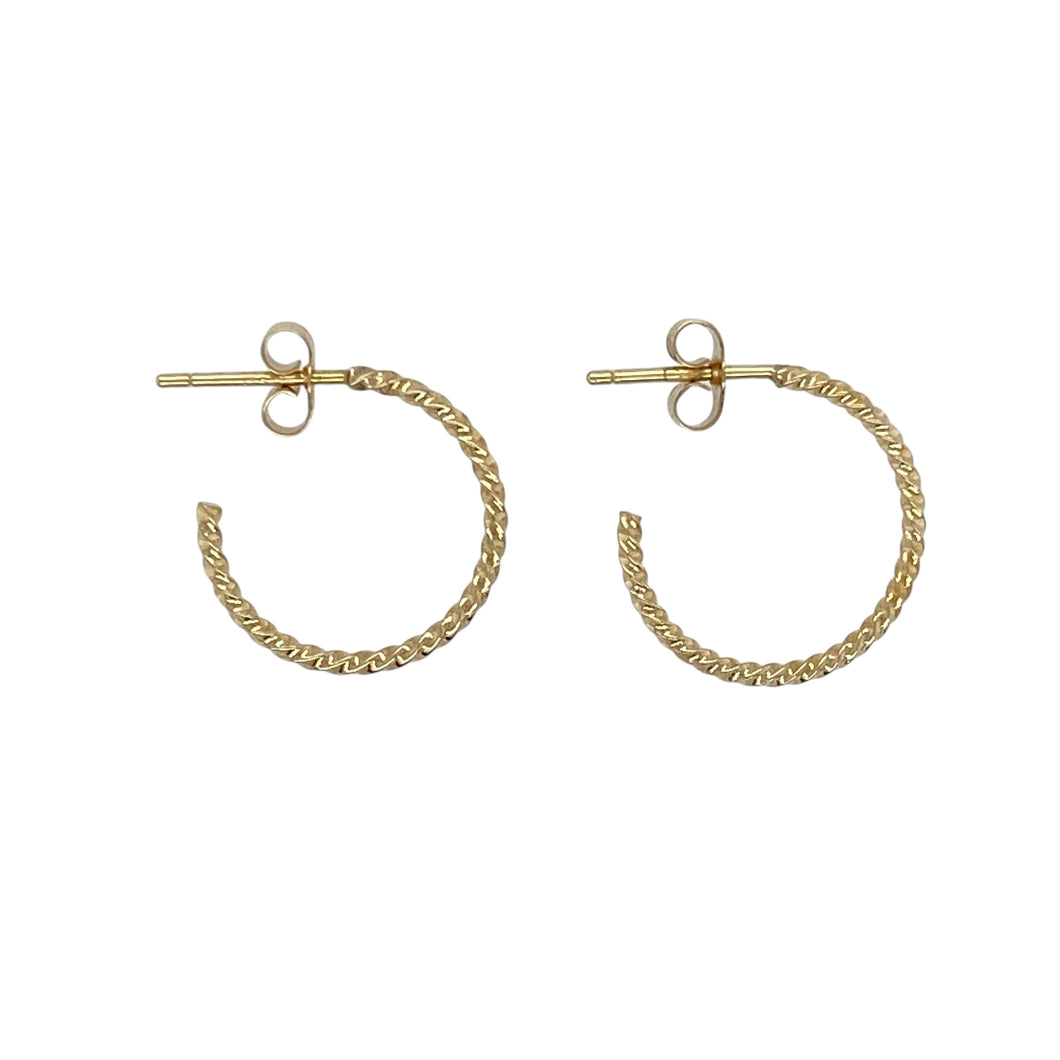 9ct Gold Twisted Half Hoop Earrings