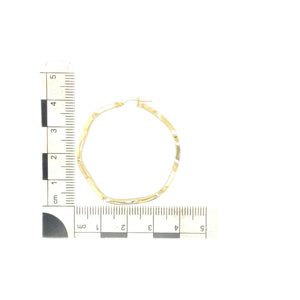 9ct Gold Wave Hoop Creole Earrings