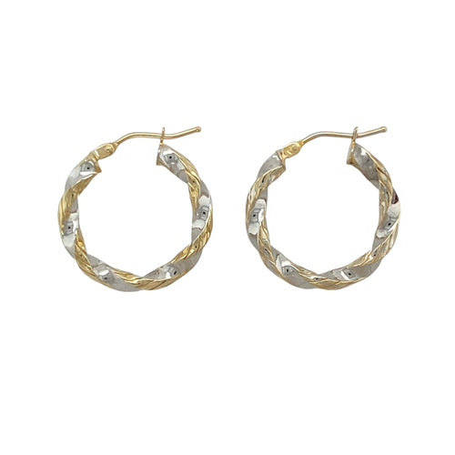 9ct Gold Twisted Hoop Creole Earrings