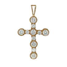 Load image into Gallery viewer, 9ct Gold &amp; Cubic Zirconia Set Cross Pendant

