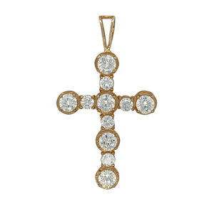 9ct Gold & Cubic Zirconia Set Cross Pendant