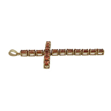 Load image into Gallery viewer, 9ct Gold &amp; Garnet Coloured Stone Set Cross Pendant
