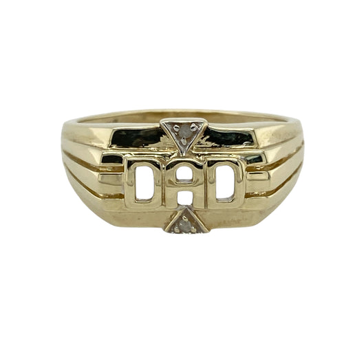 9ct Gold & Diamond Set Dad Ring