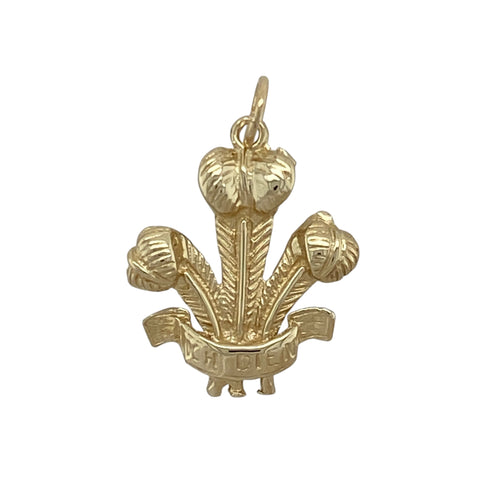 9ct Gold Welsh Three Feathers Pendant