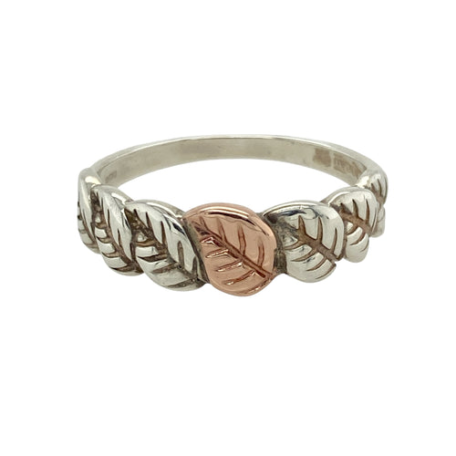 925 Silver Clogau Leaf Band Ring