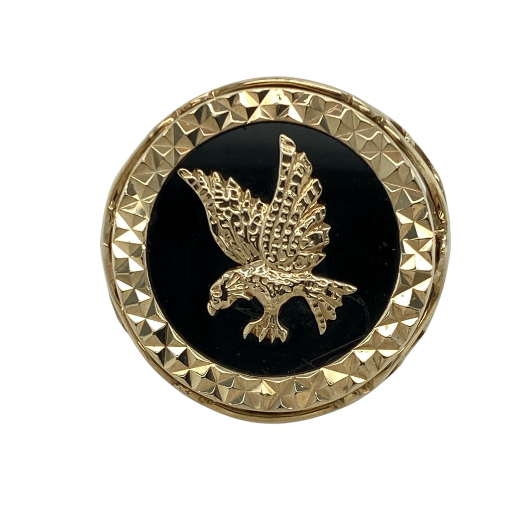 9ct Gold & Onyx Set Eagle Signet Ring
