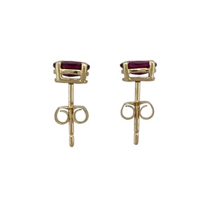 9ct Gold & Purple Stone Oval Cut Stud Earrings