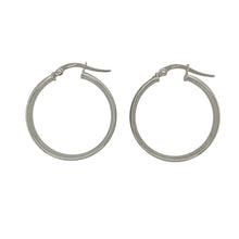 Load image into Gallery viewer, 9ct White Gold Sparkle Hoop Creole Earrings
