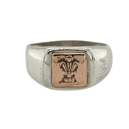 925 Silver Clogau Three Feathers Oval Signet Ring