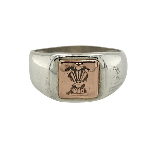 925 Silver Clogau Three Feathers Oval Signet Ring
