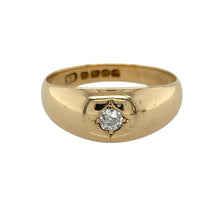 Load image into Gallery viewer, 18ct Gold &amp; Diamond Set Solitaire Band Ring
