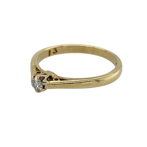18ct Gold & Diamond Set Solitaire Ring