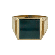 Load image into Gallery viewer, 9ct Gold &amp; Bloodstone Square Signet Ring

