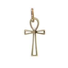 Load image into Gallery viewer, Bring symbolic style and timeless meaning to your collection with this pre-owned 9ct yellow gold Ankh pendant—perfect for those who appreciate jewellery with cultural significance.

Design: The pendant features the traditional Ankh cross, an ancient Egyptian symbol representing life and vitality.
Material: Made from 9-carat yellow gold, the polished finish enhances the warm tone and clean lines of the design.

