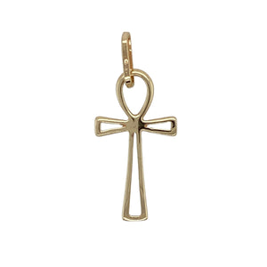 Bring symbolic style and timeless meaning to your collection with this pre-owned 9ct yellow gold Ankh pendant—perfect for those who appreciate jewellery with cultural significance.

Design: The pendant features the traditional Ankh cross, an ancient Egyptian symbol representing life and vitality.
Material: Made from 9-carat yellow gold, the polished finish enhances the warm tone and clean lines of the design.
