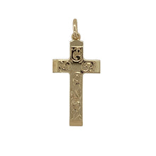 Load image into Gallery viewer, 9ct Gold Patterned Cross Pendant
