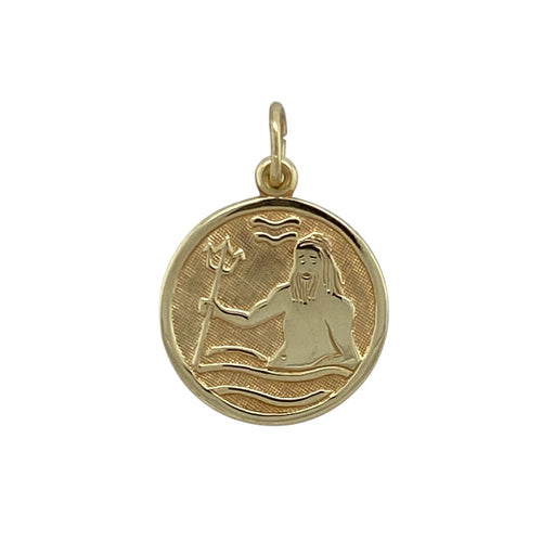 14ct Gold Poseidon Greek Mythology Sea Pendant