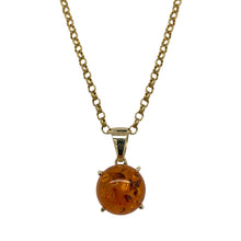 Load image into Gallery viewer, 9ct Gold &amp; Amber Round 18&quot; Necklace
