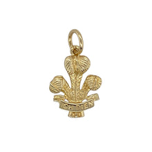Load image into Gallery viewer, 9ct Gold Welsh Three Feathers Pendant
