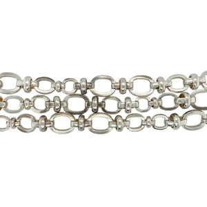 925 Silver 8.5" Three Tiered Oval Link Bracelet
