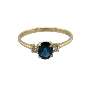 9ct Gold Diamond & Sapphire Set Trilogy Ring
