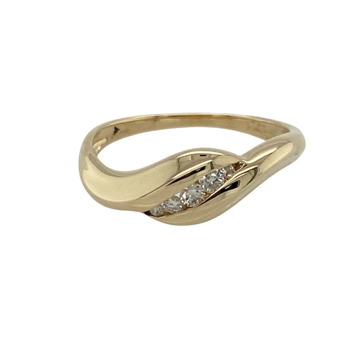 9ct Gold & Diamond Set Twist Band Ring