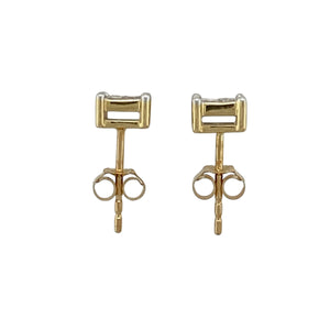 18ct Gold & Diamond Set Princess Cut Stud Earrings