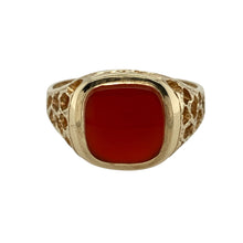 Load image into Gallery viewer, 9ct Gold &amp; Carnelian Set Square Signet Ring
